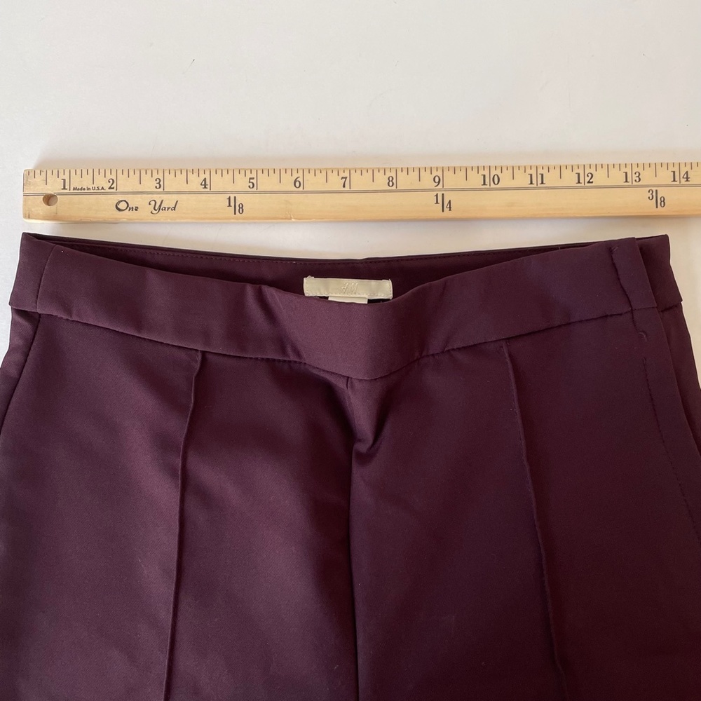 H&M 32" Length Pants Dark Burgundy Side Zip - Picture 2 of 10
